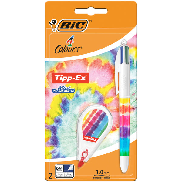 Esferográfica 4Cor+Ti-Ex Mini Pocket Tie Dye Bic