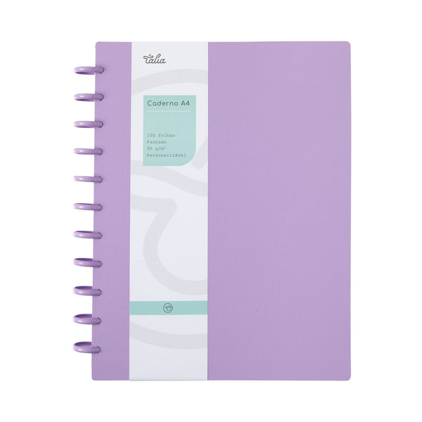 Caderno Smart A4 Pautado 100 folhas Lavanda Talia