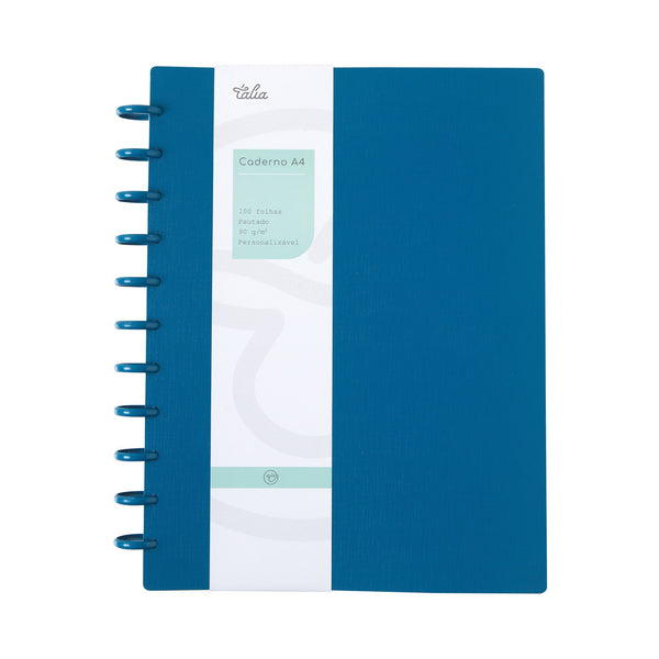 Caderno Smart A4 Pautado 100 Folhas Azul Talia