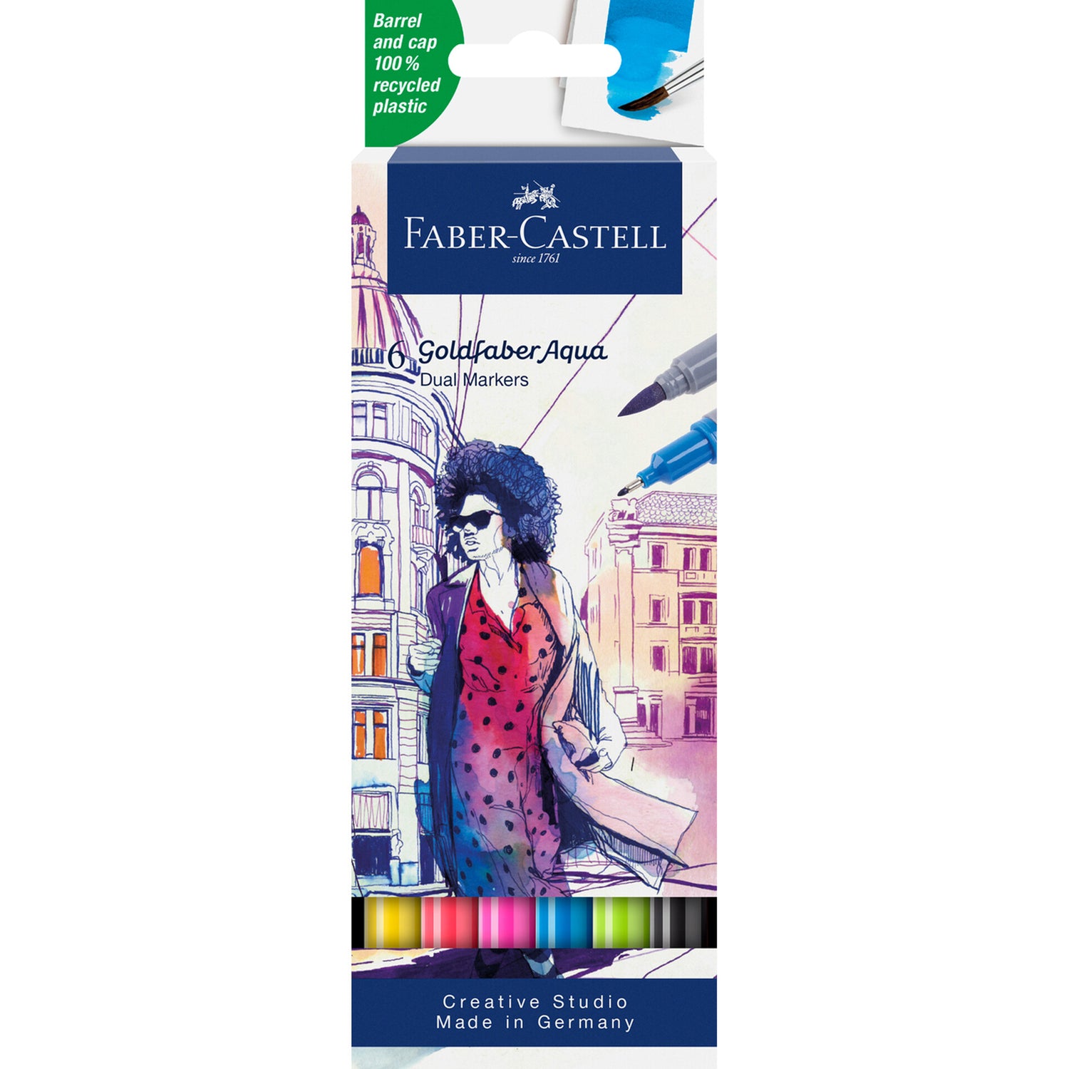 Marcador Colorir Duplo Goldfaber 6 Unidades