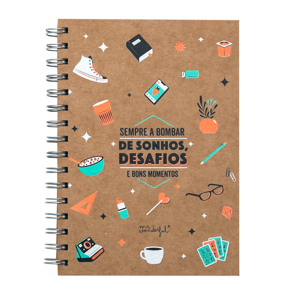 Caderno A5 L - Sempre A Bombar De Sonhos