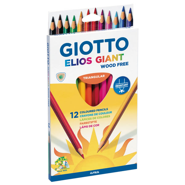 Lapis Cor Triangular Elios Giant 12 Unidades Giotto