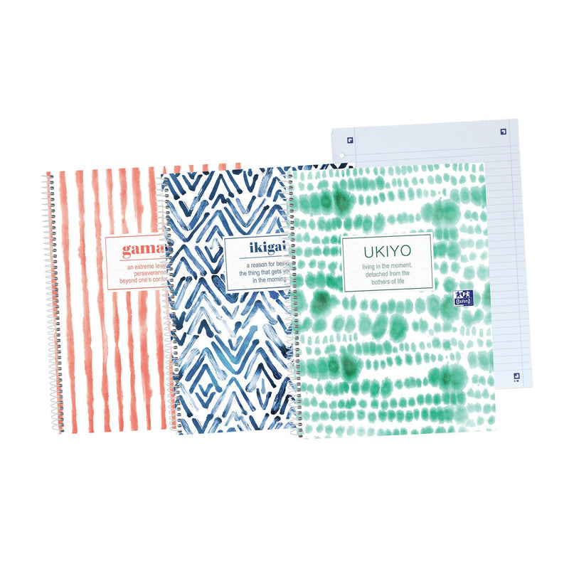 Caderno Espiral A4 Pautado 80 folhas Japandi Oxford