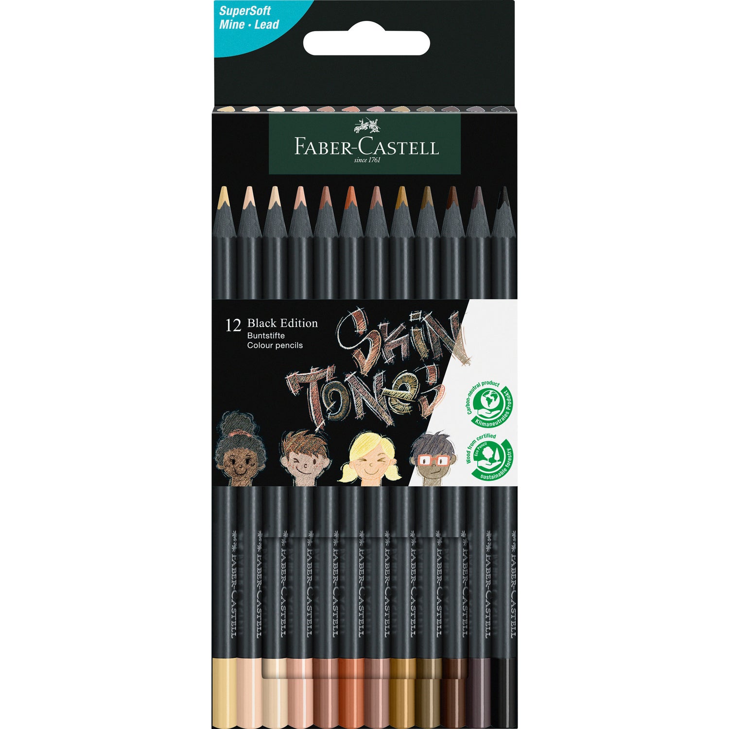 Lápis de Cor Black Edition Tons Pele