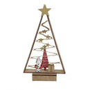 Arvore De Madeira Pai Natal Com Led