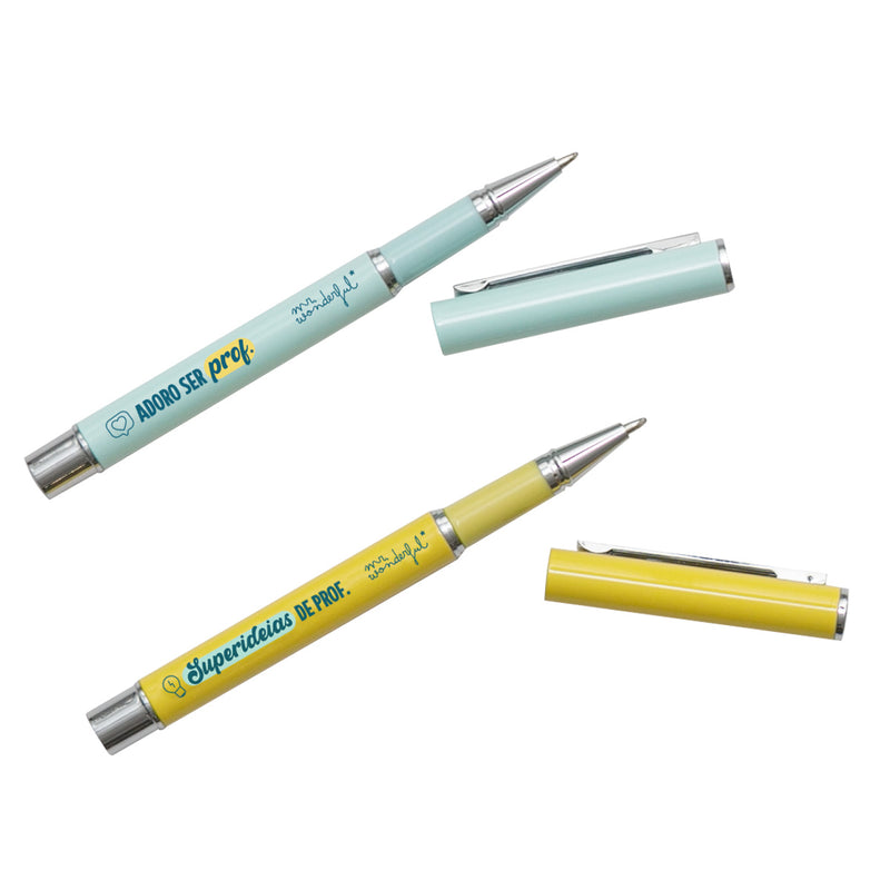 Conjunto 2 Canetas - Para Profs. Com Muita