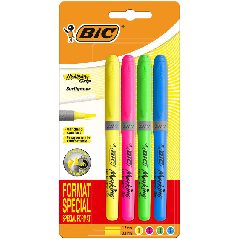 Marcador Fluor Grip 4Unidades Bic