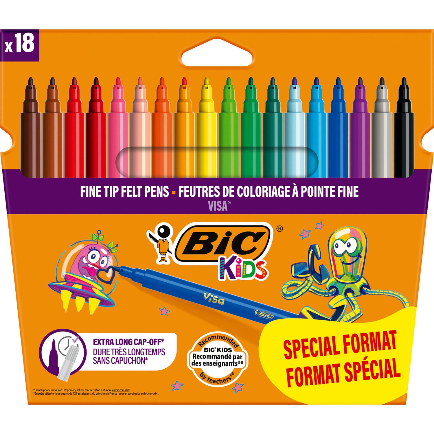 Marcador Colorir Kids Visa 18 Unidades Bic