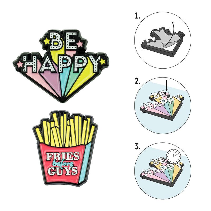 Conjunto 2 Stickers Metal - Be Happy