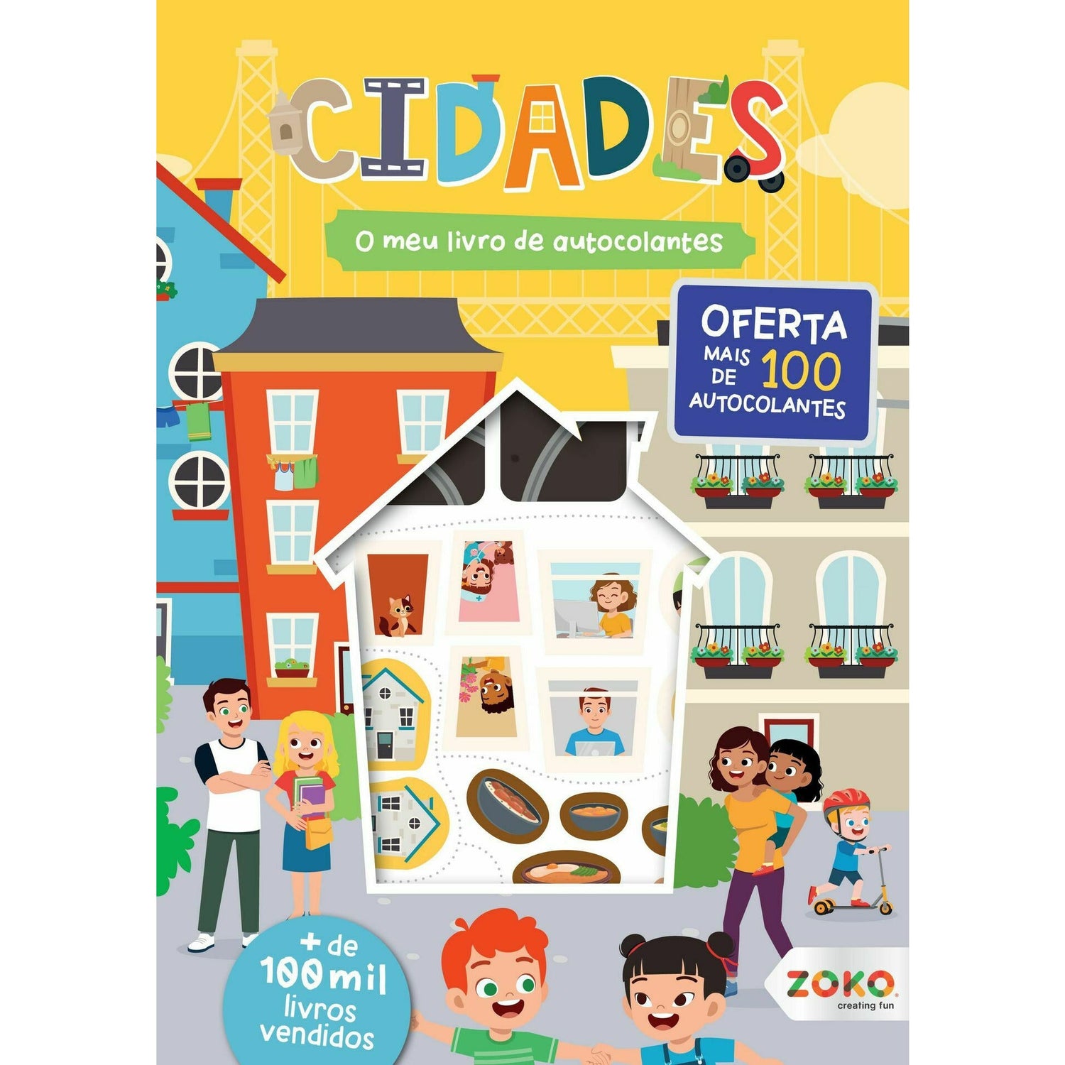 O Meu Livro de Autocolantes - Cidades: Livro de Atividades com Oferta de Autocolantes de Zero a Oito