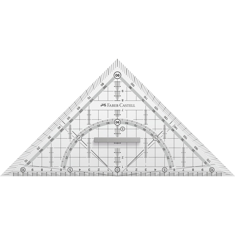 Esquadro Grip Cristal Transparente 22Cm Faber Castell