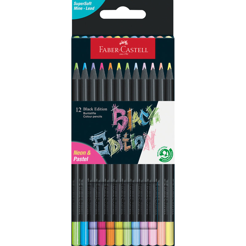 Lápis Cor Black Edition Pastel 12 Unidades