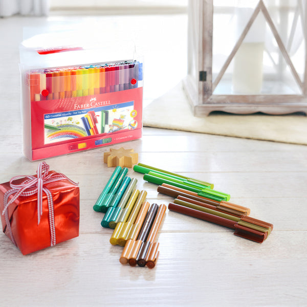 Marcador Colorir Connector+12Clips Mala 60Unidades