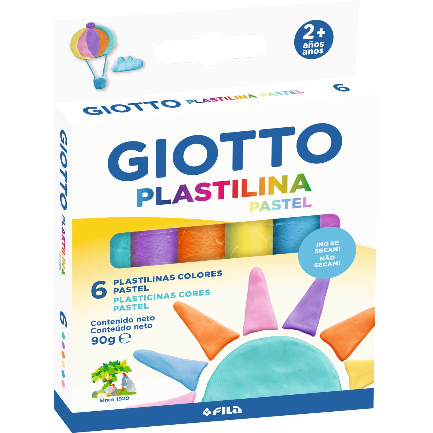 Plasticina de 6 Barras Cores Pastel