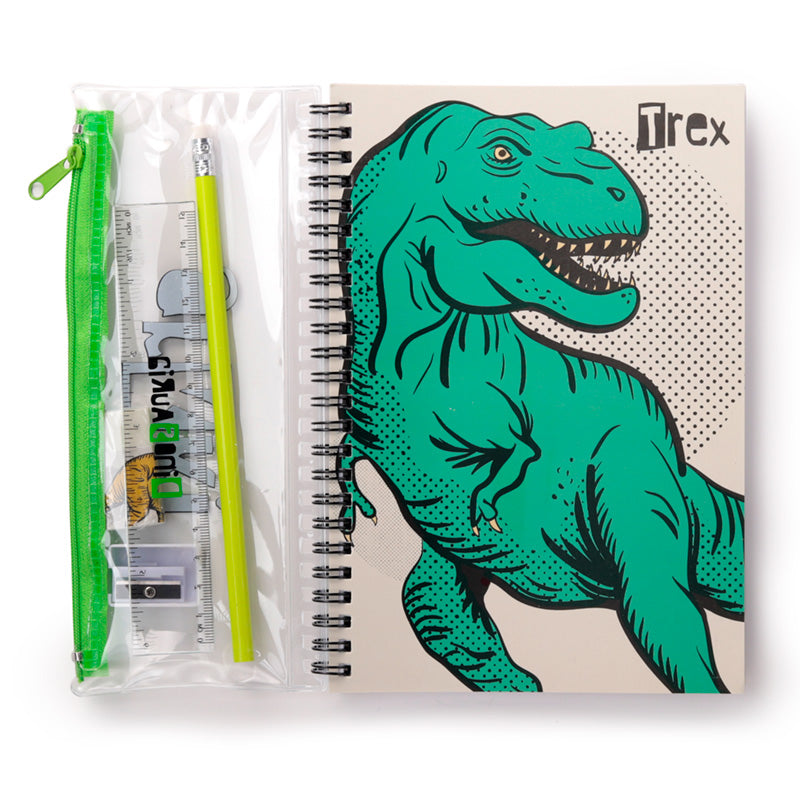 Conjunto Caderno+Kit Papelaria - Dinossauro