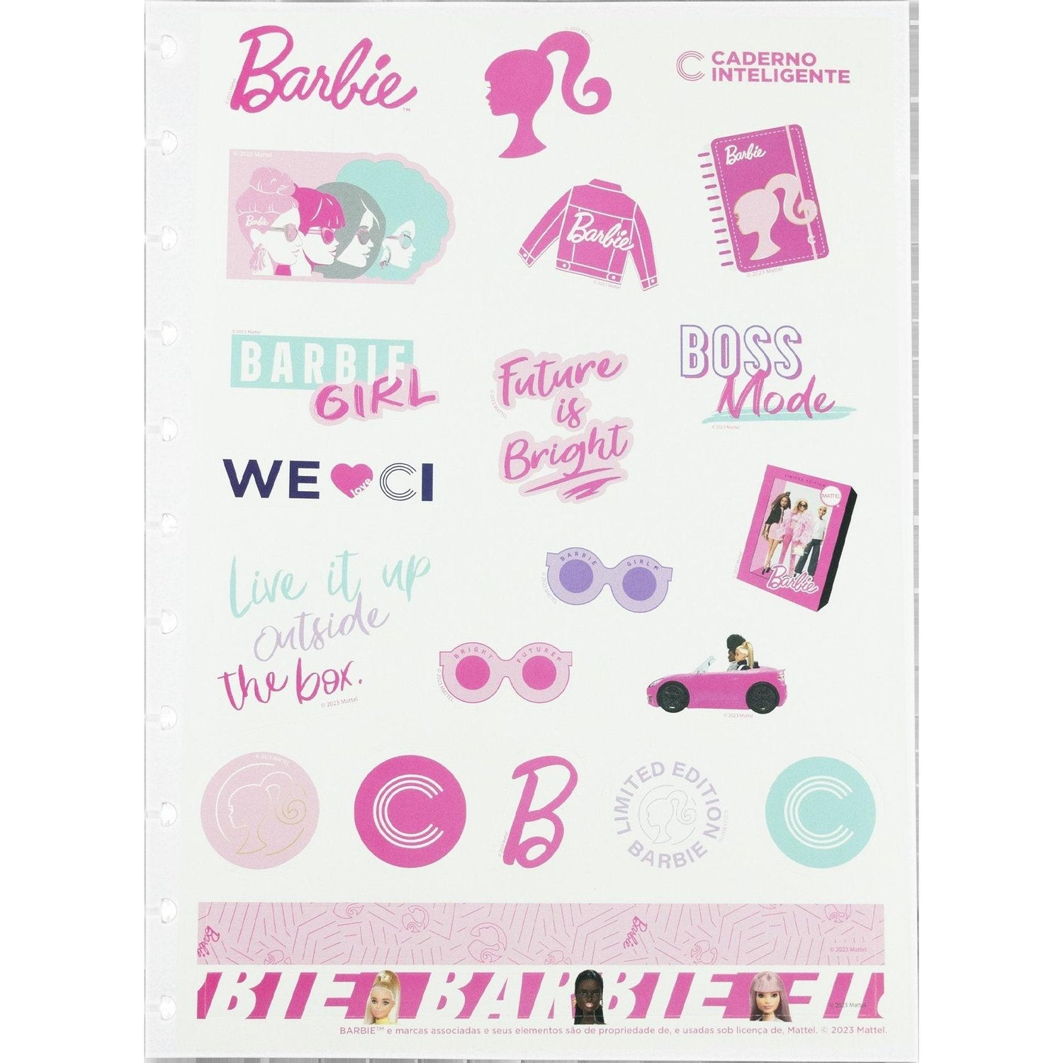Autocolantes A4 Barbie Caderno Inteligente