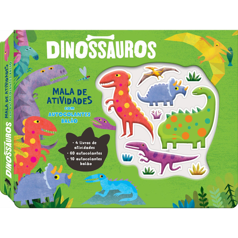 DINOSSAUROS: MALA de ATIVIDADES com AUTOCOLANTES BALÃO de MALA