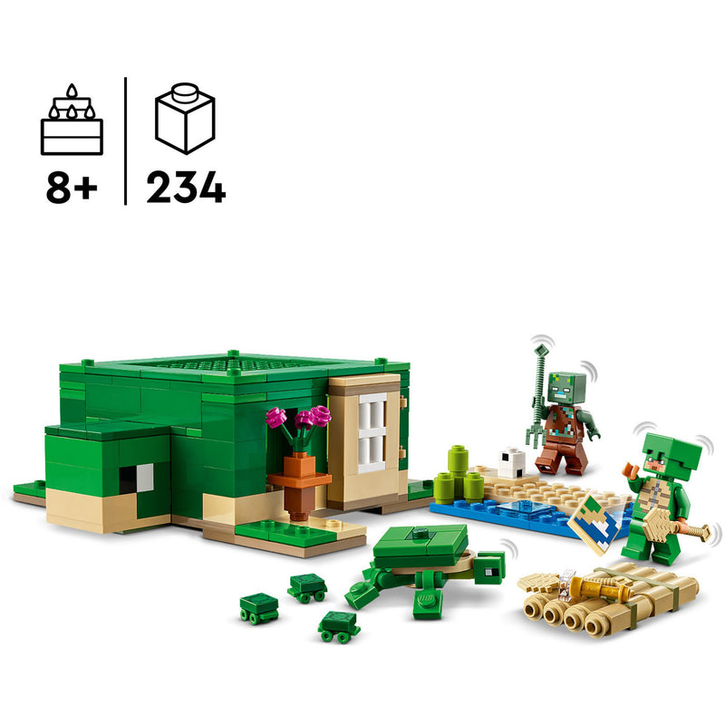 A Casa de Praia Tartaruga Lego-Minecraft