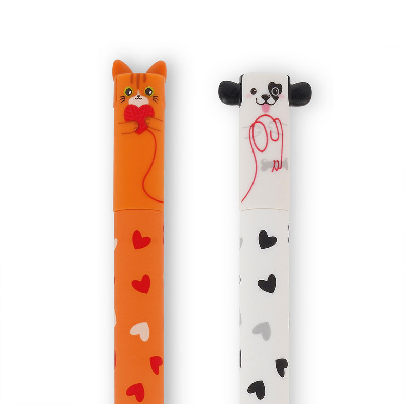 Conjunto 2 Canetas Apagar - Kitty+Dog