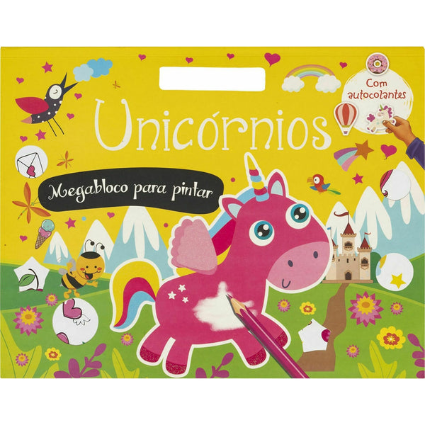 Unicórnios - Megabloco para Pintar com Autocolantes