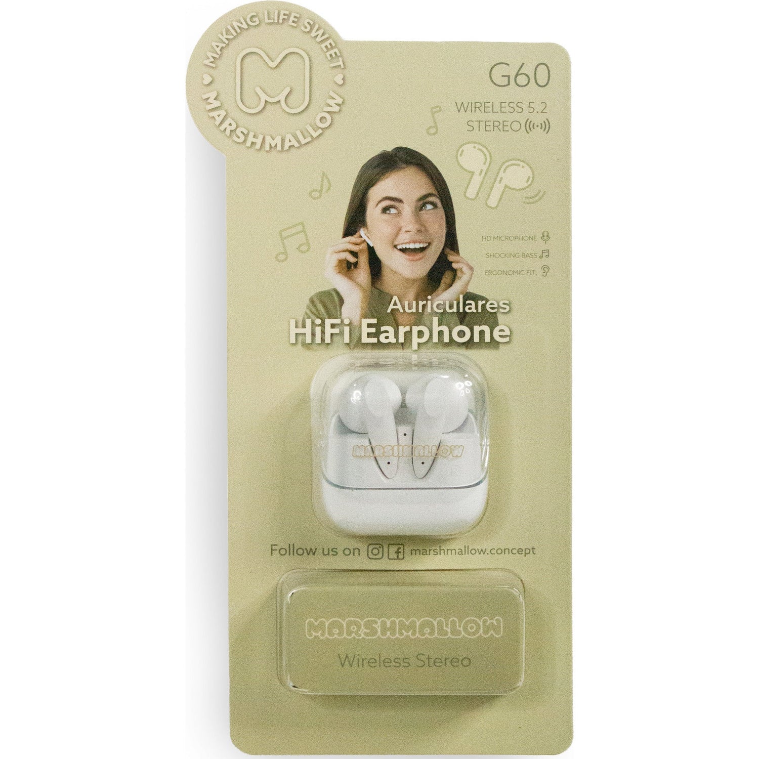 Auriculares Marshmallow (artigo sortido)