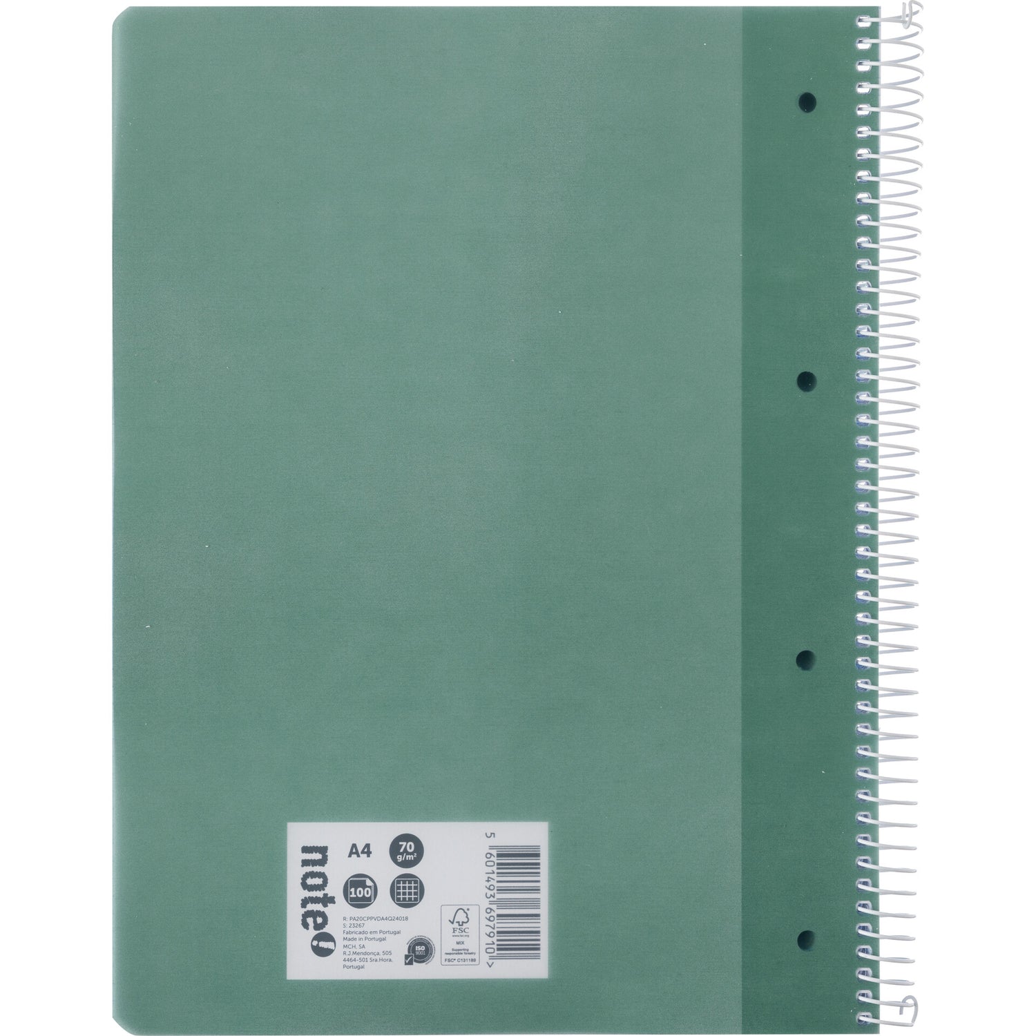 Caderno Espiral A4 Quadriculado Verde Note!