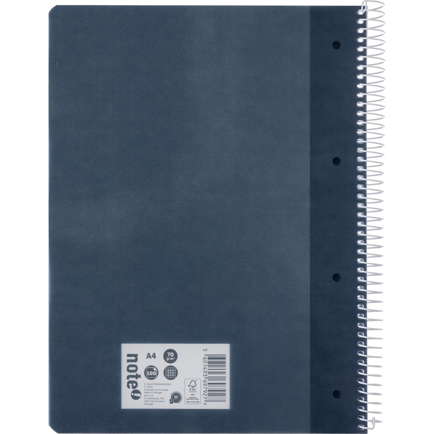 Caderno Espiral A4 Quadriculado Azul Note!