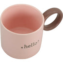 Caneca Rosa Hello com Asa Castanha