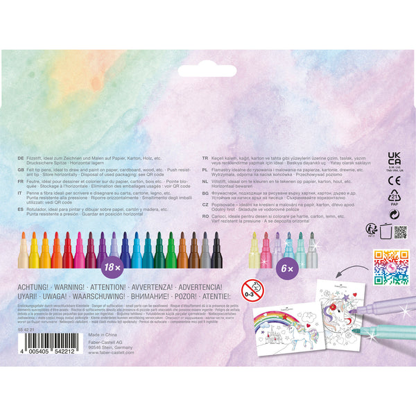 Marcador Colorir Unicórnio 18 Unidades + 6Unidades Oferta