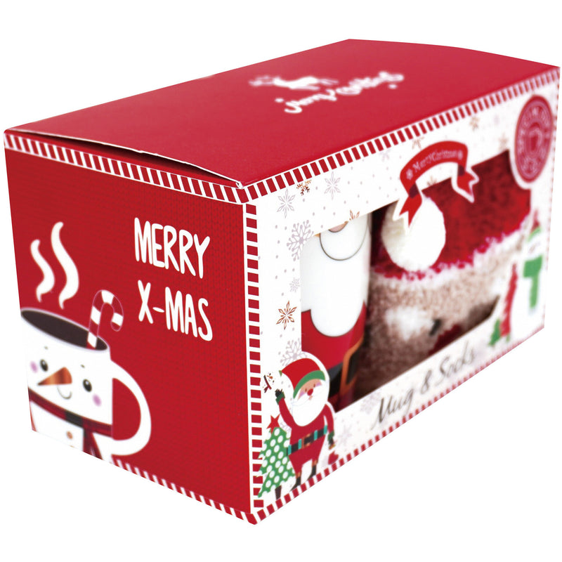 Conjunto Caneca Pai Natal Com Meias