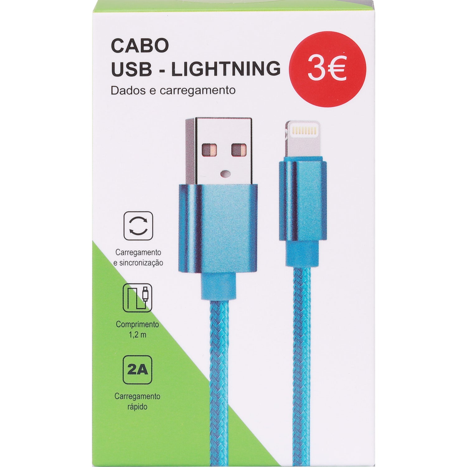 Cabo de Dado Lightning Telemóvel 120cm
