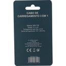 Cabo de Carregamento 3 em 1 Azul Fusion
