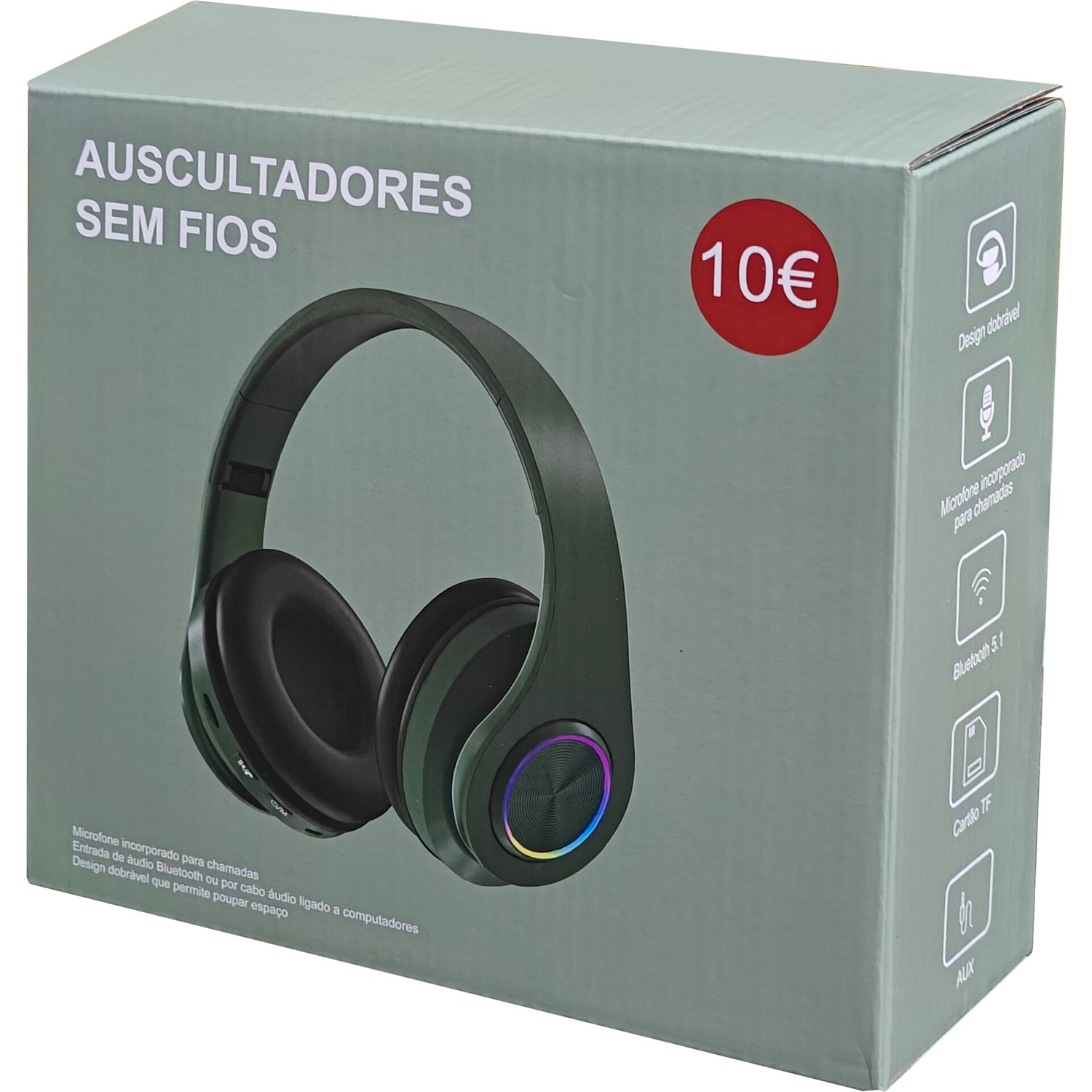 Auscultadores Sem Fios Verde Fusion