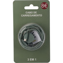 Cabo De Carregamento 3 Em 1 Verde Fusion
