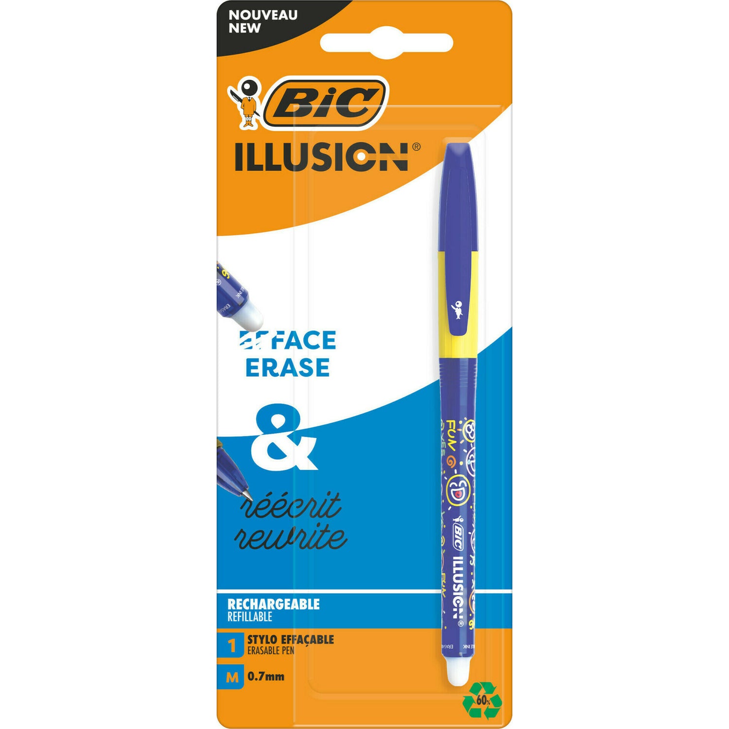 Esferográfica Tinta Gel Apag Illusion Azul Bic