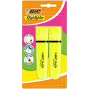 Marcadores Fluor Flat Amarelo Neon 2 Unidades Bic
