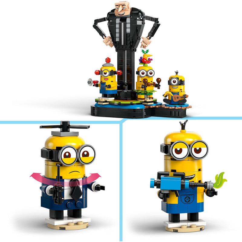 Gru e Minions Construídos Com Peças Lego