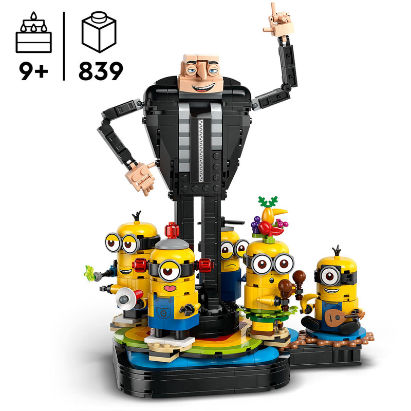Gru e Minions Construídos Com Peças Lego