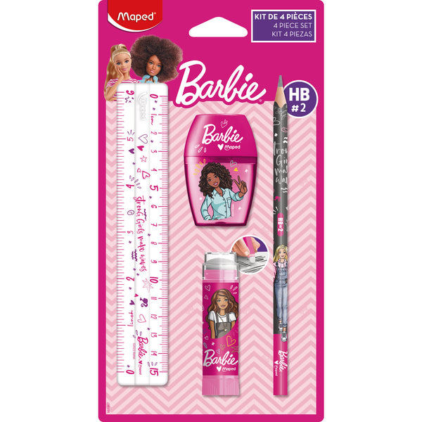 Kit Escolar 4 peças Barbie