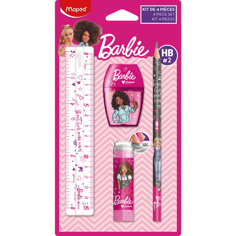 Kit Escolar 4 peças Barbie