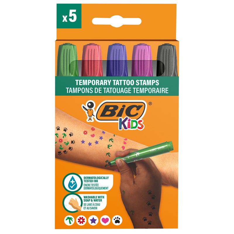 Marcador Carimbo Tatuagem Temporária 5 Unidades Bic