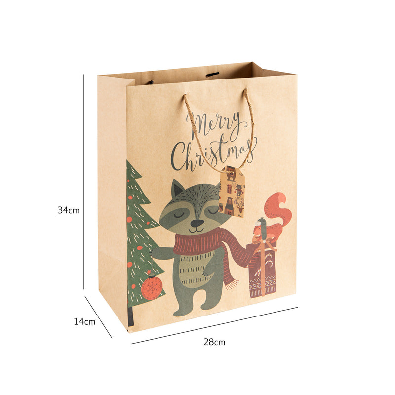 Saco Natal M Animals Kraft Note!