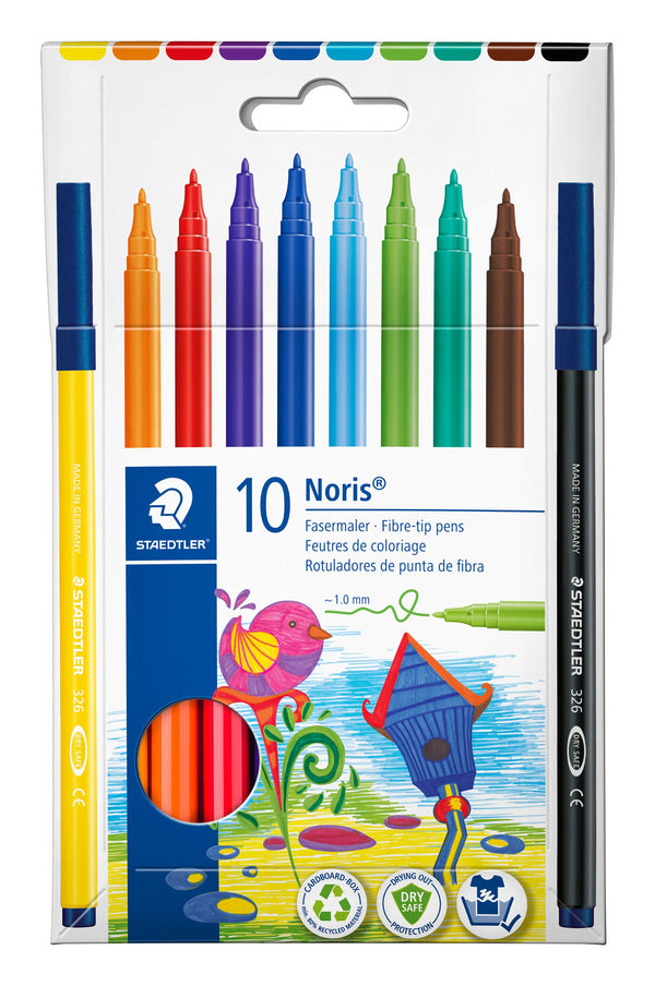 Marcador Colorir Noris Ponta Fibra 10 Unidades Staedtler