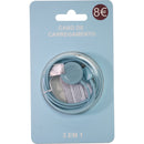 Cabo De Carregamento 3 Em 1 Aqua Sky