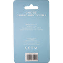 Cabo De Carregamento 3 Em 1 Aqua Sky