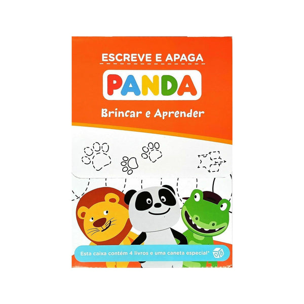 Panda-Escreve e Apaga:Caixa com 4 Minilivros e Oferta de Caneta Especial de Zero A Oito