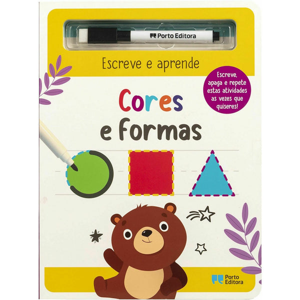 Escreve e Aprende - Cores e Formas - Inclui Caneta Escreve A Apaga