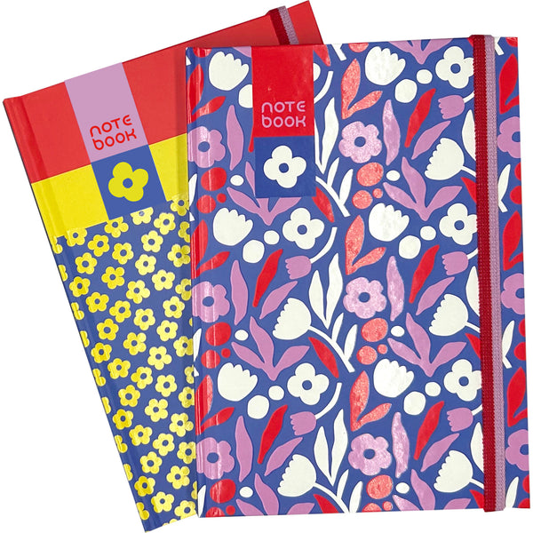 Caderno Espiral A5 Capa Dura Liso 96F com Elast Flower