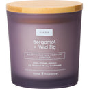 Vela Copo Lilás Tampa Madeira 2 Pavios