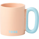 Caneca Laranja com Asa Azul Think